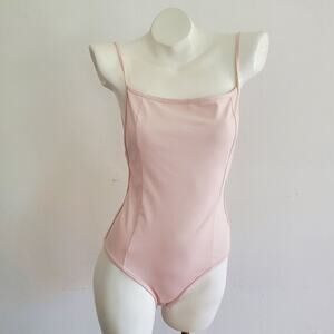 Intimately Free People Lila Bodysuit Blush Pink Sleeveless Square Neck Thong